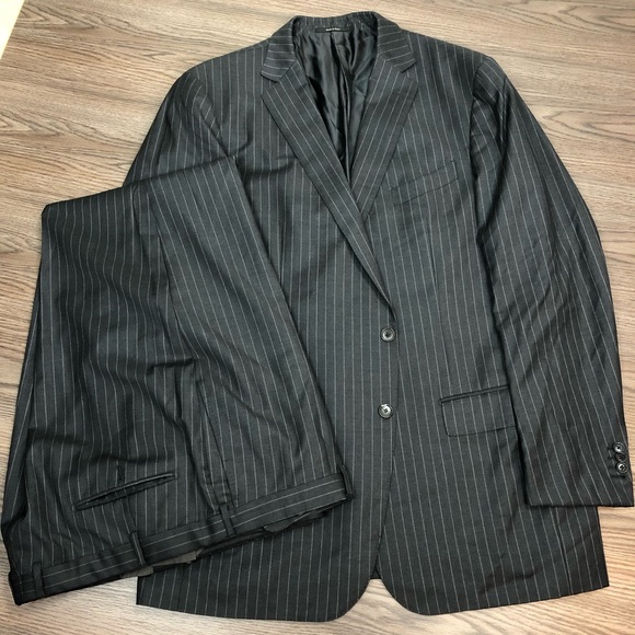 Ermenegildo Zegna Other - Ermenegildo Zegna Grey Pinstripe Suit 48L Long